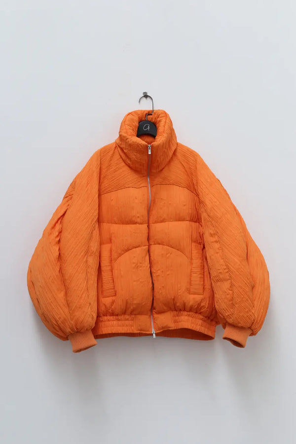 CHENPENG Orange Pleated Puffer Jacket CP20AWJ015